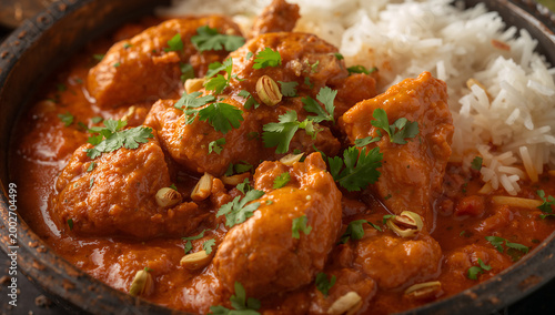 Indian chicken curry with rice