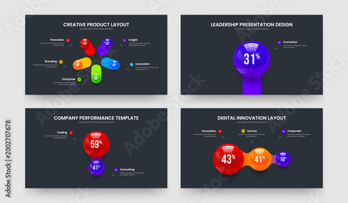 Modern Planning 5 1 2 3 Element Diagram Slideshow Layout Collection. Science Proposal Five One Two Three Step Chart Slide Design Vector Illustration Set.