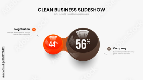 Business Campaign 2 Step Chart Slide Template. Educational Introduction Two Element Infographic Frame Design. Professional Overview Presentation Layout Vector Illustration.