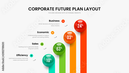 Company Introduction Four Element Chart Presentation Template. Project Review 4 Option Infographic Slideshow Design. Minimalist Proposal Slide Layout Vector Illustration.
