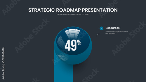 Science Development 1 Option Diagram Slide Design. Market Proposal One Element Chart Slideshow Layout. Enterprise Solution Presentation Template Vector Illustration.