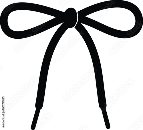 Silhouette black bow tie string for design vector design