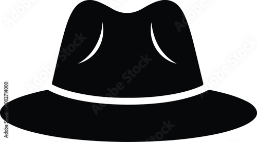 Silhouette classic fedora hat vintage clothing accessory vector design