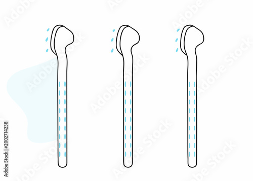 shower heads illustration simple line drawing turquoise water droplets