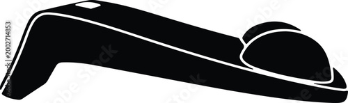 Silhouette handheld barcode scanner electronic device vector design