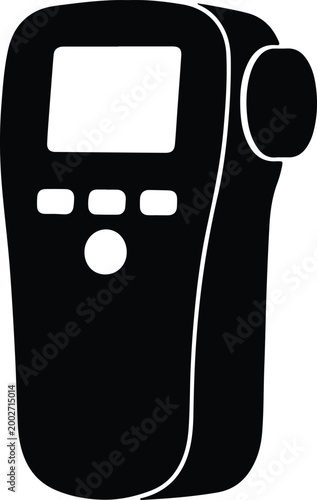 Silhouette handheld infrared thermometer medical device vector design