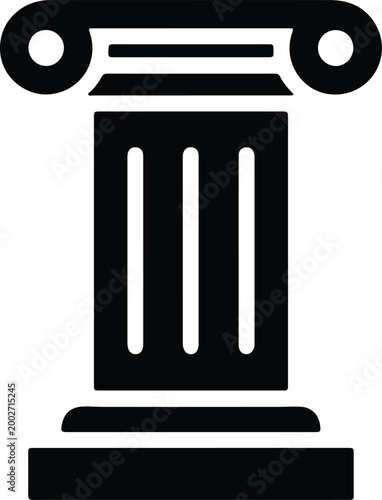 Silhouette ionic column ancient architecture symbol vector design
