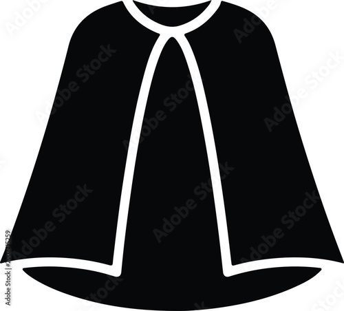 Silhouette magic fantasy cloak or cape simple illustration vector design