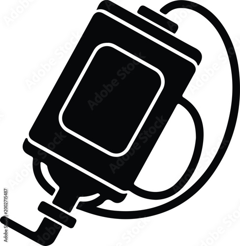 Silhouette medical intravenous drip bag vector design