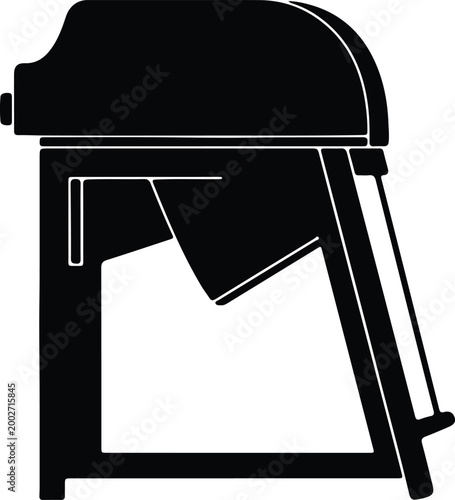 Silhouette modern outdoor cooking equipment charcoal barbecue grill appliance vector design