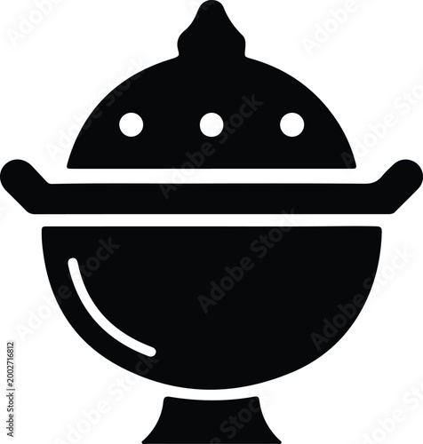 Foto Silhouette of a traditional kitchen cooking tureen with lid and handles vector d