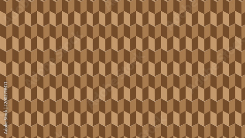 Geometric brown chevron pattern background, seamless 3D isometric zigzag texture, abstract earthy tone repeating vector illustration for packaging