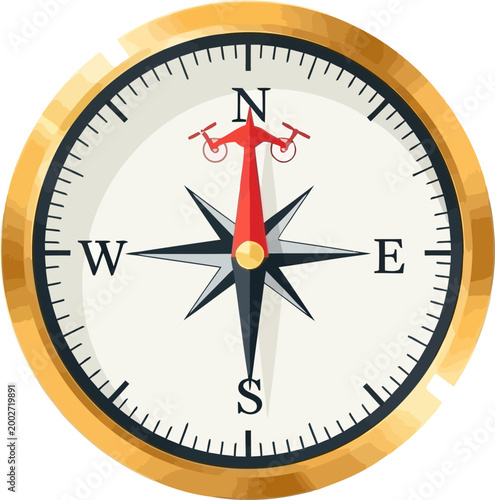 Compass features a stylized drone icon representing the future of navigational technology.