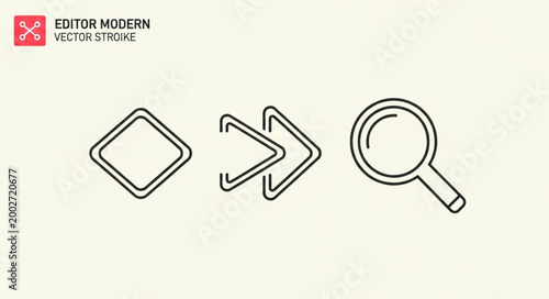 Black line icons for search navigation.