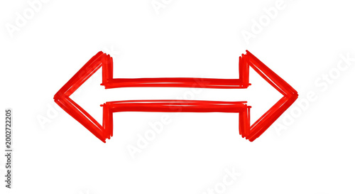 Hand-drawn Red Double-Ended Arrow Symbolizing Direction and Choice.