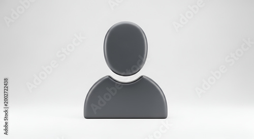 Simple Gray User Icon on White Background.