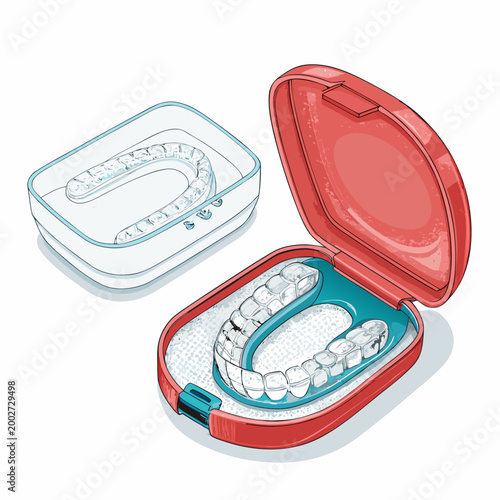 Depicting Bold Stroke Dental Aligner Clear Tray Vibrant High-Quality Stock Image