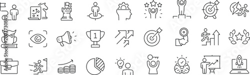 Slika na platnu Personal growth and success set of web icons