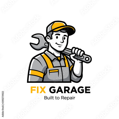 Foto Mechanic Holding Large Adjustable Wrench Tool.