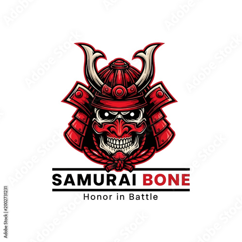 Samurai Warrior Mask Red Armor.