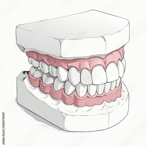 Bold Stroke Dental Model Teeth Cast Whit Premium Digital Asset Suitable for Design