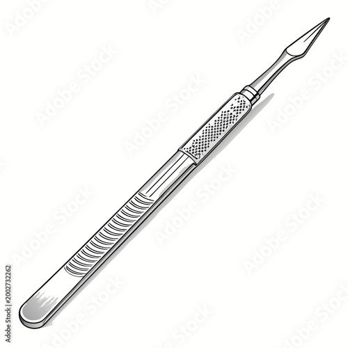 Vibrant Bold Stroke Dental Scalpel Surgical Tool Professional Photo