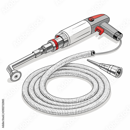Depicting Bold Stroke Dental Suction Hose Equipment Beautiful Professional Photo
