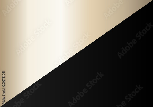 Fondo elegante dividido en diagonal con una sección de metal dorado brillante y otra de color negro
