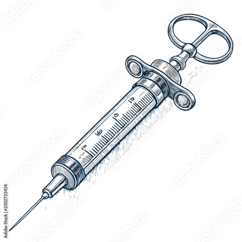 Dynamic Bold Stroke Dental Syringe Anesthesia Tool Premium Digital Asset