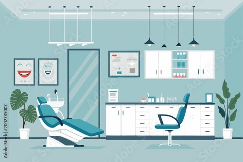 Showcasing Dental Clinic Interior With Mode Vibrant High-Quality Stock Image