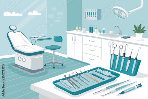 Dentist With Dental Tools Arrang Professional Photo Suitable for Design