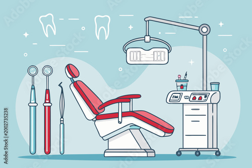 Dentist With Stylized Dental Equ Creative Visual Suitable for Design