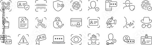 Photos Identity set of web icons in line style