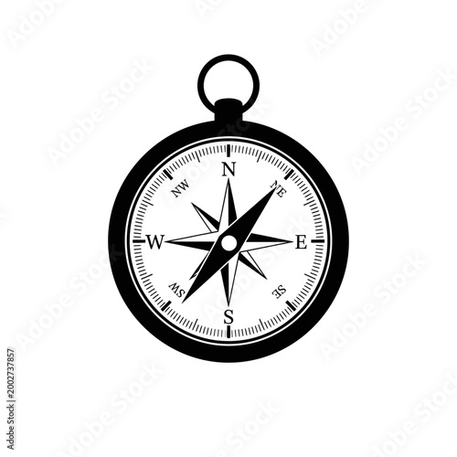 Free Download compass, navigation tool, direction indicator, black vector isolated on White Background vector eps silhouette - GFXLoad