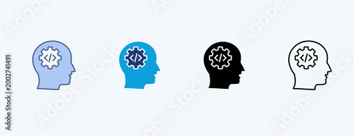 Frontend Developer Multiple Icon Illustration Vector