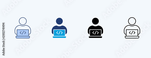 Software Developer Multiple Icon Illustration Vector