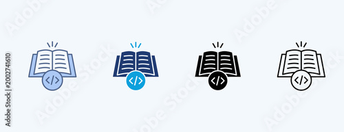 Code Book Multiple Icon Illustration Vector