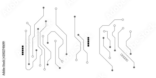 Vector Technology black circuit diagram concept. Abstract technology on white background.