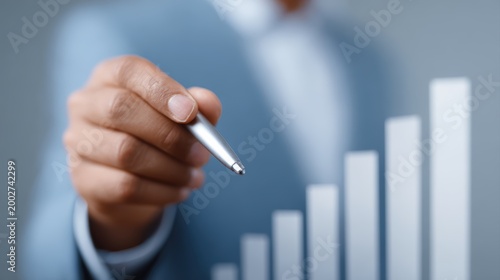 economist analyzing global growth charts, macroeconomic trends visualization, corporate strategy concept