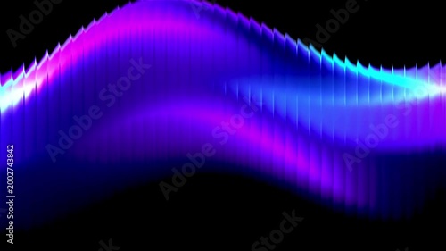 Abstract Digital Wave Background with Vibrant Blue, Purple, and Magenta Gradients. Glowing Futuristic Cyber Space Flow.
