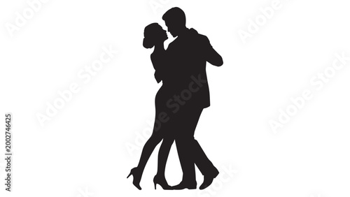 A romantic silhouette of a man and woman dancing closely together representing love and intimate relationships