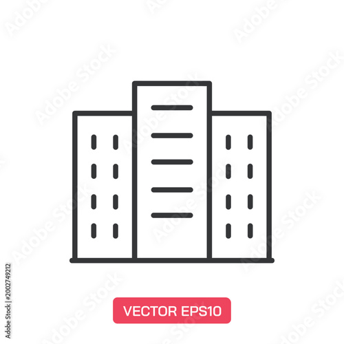 Building icon. Thin line icon vector