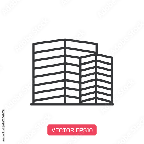 Building icon. Thin line icon vector