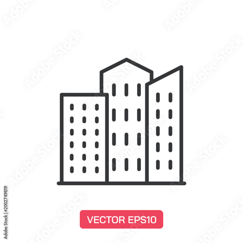 Building icon. Thin line icon vector