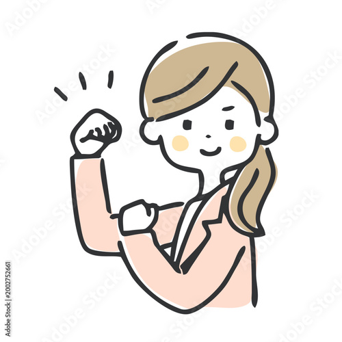 ガッツポーズするビジネスウーマン