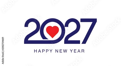 Festive new year 2027 graphic with a heart a celebration of hope and new beginnings
