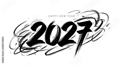 Dynamic brushstroke new year 2023 graphic a bold and artistic celebration of the upcoming year