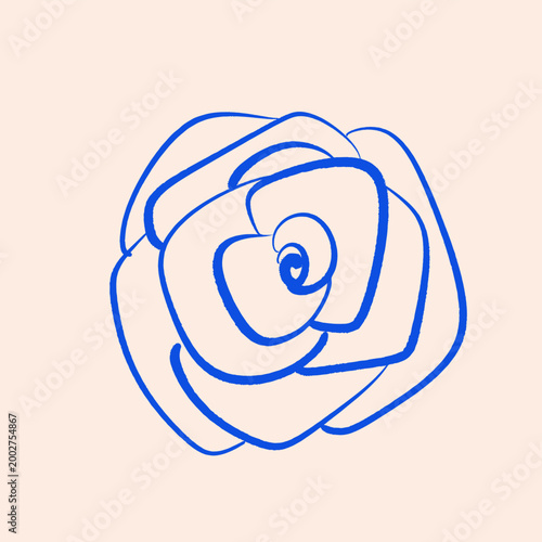 Hand drawn floral doodle set with various flower shapes and botanical elements, featuring blue line art illustrations and lettering. perfect for design, decoration, patterns, and spring themed project