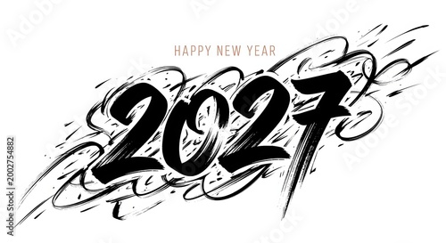 Dynamic new year 2023 illustration a brushstroke celebration of the upcoming year