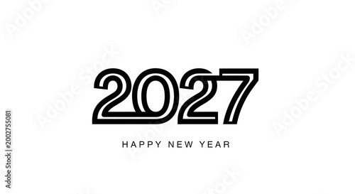 Bold '2027' new year graphic a stylish and minimalist design for celebrations and future planning